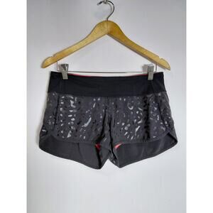Lululemon logo Black Patterned Shorts Women Size 6